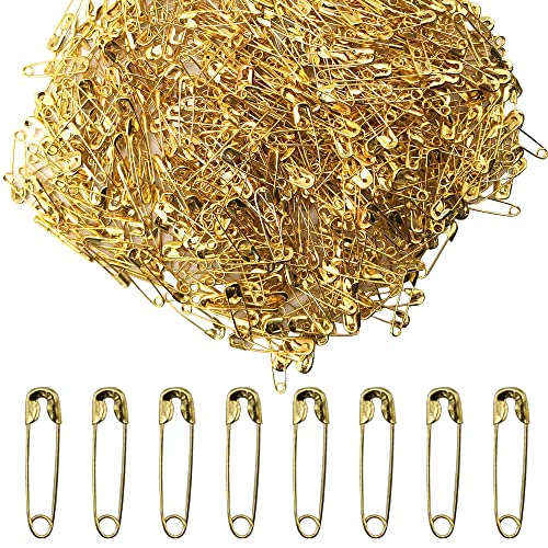 Ruidee 500 Stück Mini Sicherheitsnadeln Kleines Kleidungszubehör für Borten und Verschlüsse (XBZ/Gold) von Ruidee