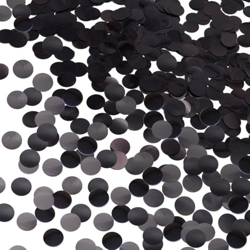 Ruidee 50g/1.76oz Konfetti aus Metallfolie 15mm Rund Papier Konfetti Glitzer Streudeko Dekoration Tischkonfetti Deko für Ballon,Hochzeiten,Geburtstagen (YZX/Black) von Ruidee