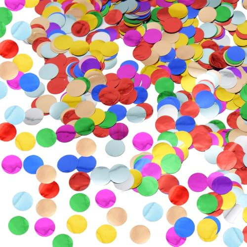 Ruidee 50g/1.76oz Konfetti aus Metallfolie 15mm Rund Papier Konfetti Glitzer Streudeko Dekoration Tischkonfetti Deko für Ballon,Hochzeiten,Geburtstagen (YZX/Colour) von Ruidee