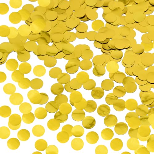 Ruidee 50g/1.76oz Konfetti aus Metallfolie 15mm Rund Papier Konfetti Glitzer Streudeko Dekoration Tischkonfetti Deko für Ballon,Hochzeiten,Geburtstagen (YZX/Gold) von Ruidee