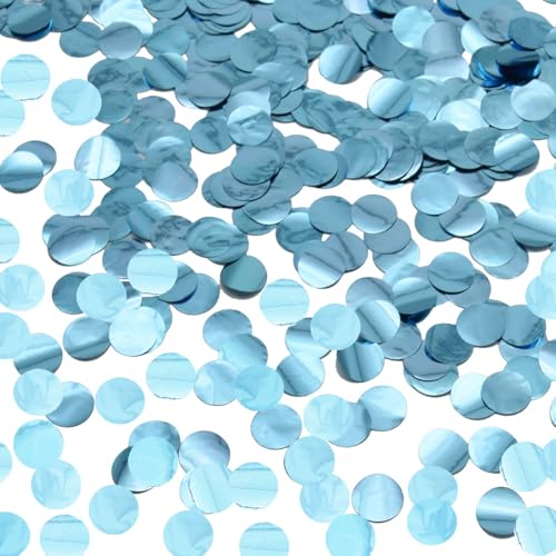 Ruidee 50g/1.76oz Konfetti aus Metallfolie 15mm Rund Papier Konfetti Glitzer Streudeko Dekoration Tischkonfetti Deko für Ballon,Hochzeiten,Geburtstagen (YZX/Light Blue) von Ruidee