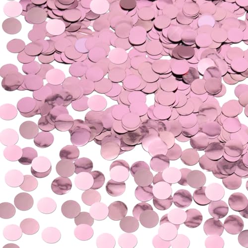 Ruidee 50g/1.76oz Konfetti aus Metallfolie 15mm Rund Papier Konfetti Glitzer Streudeko Dekoration Tischkonfetti Deko für Ballon,Hochzeiten,Geburtstagen (YZX/Pink) von Ruidee