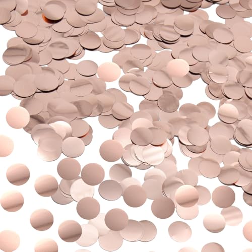 Ruidee 50g/1.76oz Konfetti aus Metallfolie 15mm Rund Papier Konfetti Glitzer Streudeko Dekoration Tischkonfetti Deko für Ballon,Hochzeiten,Geburtstagen (YZX/Rose Gold) von Ruidee