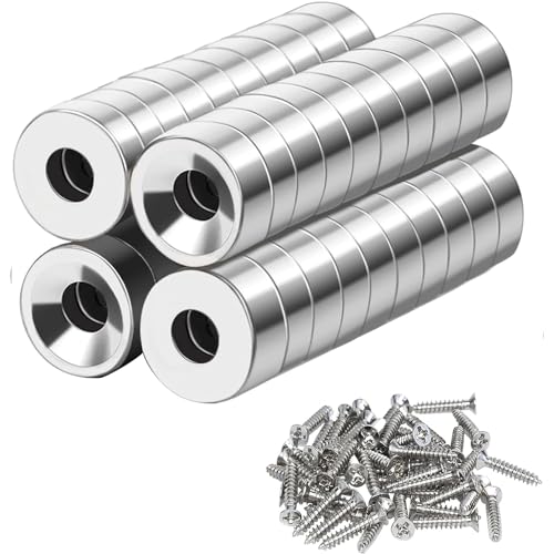 Magnete, Magnete Extra,Mit Loch 10x3-3 mm,Magnete Extra Stark,Groß Stark Rund,für Magnetplatte, Küche, Kühlschrank,40 Stück Magnete, Magnete Extra,Mit Loch 10x3-3 mm,Magnete Extra Stark,Groß Stark Rund,für Magnetplatte, Küche, Kühlschrank,40 Stück von Ruikcoll