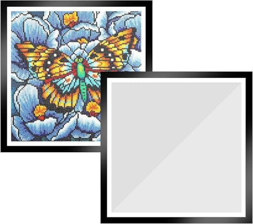 Ruikcoll 2 Stück Diamond Painting Rahmen, 30 x 30 cm Diamant Painting Bilderrahmen, Schwarz Magnetischer Rahmen, für Wanddekoration zu Hause von Ruikcoll