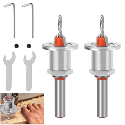 Senkbohrer Lochsäge Set, Bohrer mit Senker, für Holzbearbeitung, Kunststoff, mit Sechskantschlüssel und Schraube, 8 mm Bohrsenker mit Tiefenanschlag, 2 Stück Senkbohrer Set für Holz Senkbohrer Lochsäge Set, Bohrer mit Senker, für Holzbearbeitung, Kunststoff, mit Sechskantschlüssel und Schraube, 8 mm Bohrsenker mit Tiefenanschlag, 2 Stück Senkbohrer Set für Holz von Ruikcoll