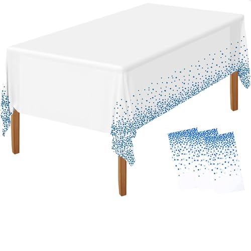 Tischdecke Weiß Blau,Wasserdicht Geburtstag Tischdecken, Rechteckig Tischtuch Geeignet für Hochzeit, Party, Kindergeburtstag,3 Pack Tischdecke Weiß Blau,Wasserdicht Geburtstag Tischdecken, Rechteckig Tischtuch Geeignet für Hochzeit, Party, Kindergeburtstag,3 Pack von Ruikcoll