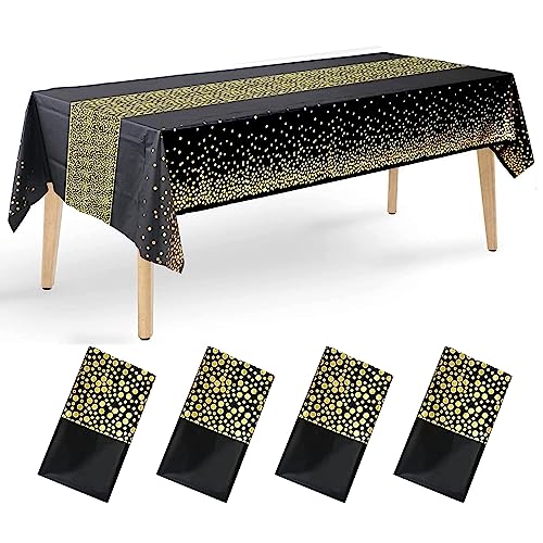 4 Stück Tischdecke Schwarz Gold Party Tischdecken Wasserdicht Einweg Tischdecke Tischdecke Bierzeltgarnitur 137 x 274cm Rechteckig Tischtuch Geeignet für Party, Kindergeburtstag, Hochzeit, Weihnachten 4 Stück Tischdecke Schwarz Gold Party Tischdecken Wasserdicht Einweg Tischdecke Tischdecke Bierzeltgarnitur 137 x 274cm Rechteckig Tischtuch Geeignet für Party, Kindergeburtstag, Hochzeit, Weihnachten von Ruikdly