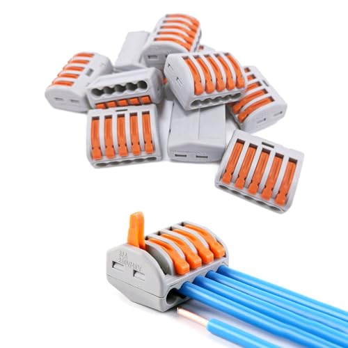 Kabelklemmen Elektro 20 Stück Set Kabelverbinder Klemme mit Betätigungshebel Lüsterklemmen Steckbar 4mm² Leiter Klemme für Feste Kabe 5 Leiter Verbindungsklemme Elektrische Anschlussblöcke Kabelklemmen Elektro 20 Stück Set Kabelverbinder Klemme mit Betätigungshebel Lüsterklemmen Steckbar 4mm² Leiter Klemme für Feste Kabe 5 Leiter Verbindungsklemme Elektrische Anschlussblöcke von Ruikdly
