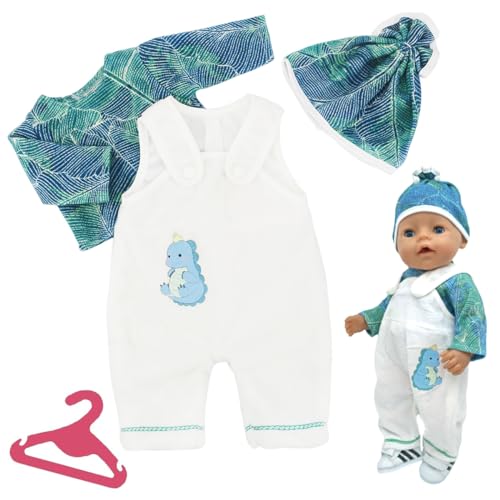 Kleidung Outfits für Baby Puppen Puppenkleidung 35-43 cm Puppenkleider Set Puppenzubehör mit Hut Langarm Hose Geschenke für Mädchen Jungen (Keine Puppe) von Ruikdly