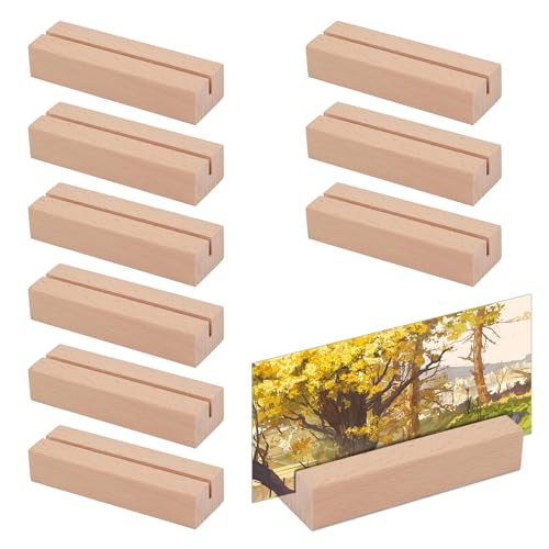 Ruikdly Kartenhalter Holz 10 Stück Tischkartenhalter aus massivem Buchenholz Menükartenhalter (10x3x2cm) Postkartenhalter für Restaurants,Hochzeiten,Bankette und Partys von Ruikdly