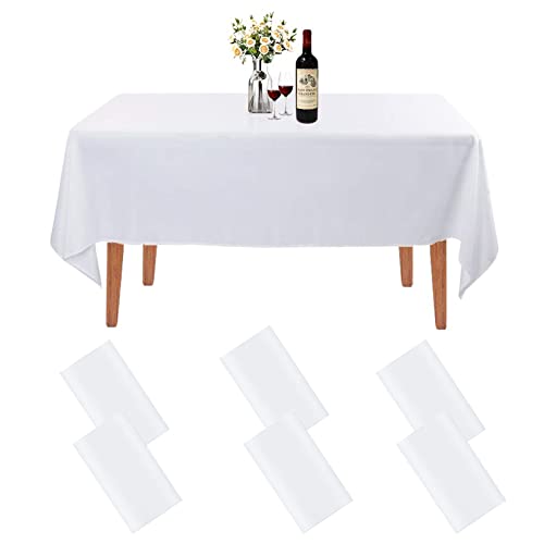 Ruikdly Weie Einweg-Tischdecke 6 Stck, 137 x 274 cm, Kunststoff, Rechteckig, Wei, Hochzeit, Wasser- und lfest, 6 Count von Ruikdly