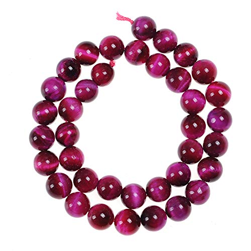 Ruilong Tigeraugen-Perlen aus Naturstein, erhältlich in Rot, Gelb, Gold, Blau, Grün, Rosa, Durchmesser 6 mm, 8 mm, 10 mm und 12 mm, 8 mm von Ruilong