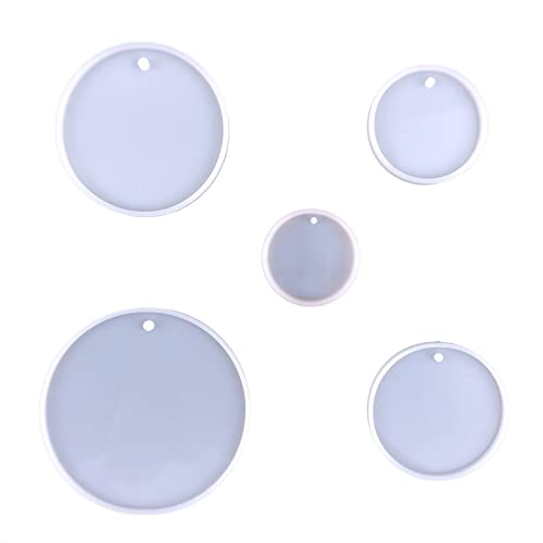 Glänzende Glänzende Fünf Größen Runde Ornamente Silikon Epoxidharz Schimmel Schlüsselbund Anhänger Schmuck Für Valentinstag Geschenk von Ruiogoe