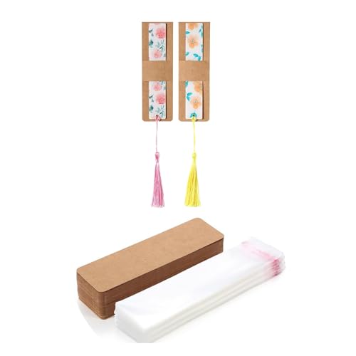 Set Von 50 Kraft Lesezeichen Ärmeln Deckharzhalter Leere Ärmel Für Handwerksanzeigekarten Für Lesezeichen Wickeln von Ruiogoe