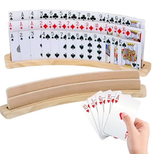 Ruioomeep Spielkartenhalter für Spielkarten, 3-Stöckiger Spielkartenhalter Holz, Kartenhalter Kinder, Freisprech Kartenständer, Spielkartenhalter aus Holz für Kinder, Senioren und Erwachsene Ruioomeep Spielkartenhalter für Spielkarten, 3-Stöckiger Spielkartenhalter Holz, Kartenhalter Kinder, Freisprech Kartenständer, Spielkartenhalter aus Holz für Kinder, Senioren und Erwachsene von Ruioomeep