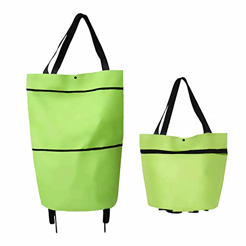 Ruiqas Faltbare Shopping Utility Trolley Tasche auf Rädern Klapp Einkaufen Resuable Lebensmittel Tasche für Shopping Reise (Grüne) von Ruiqas