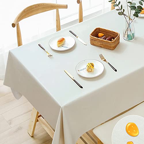 Abwischbare PVC-Tischdecke, hartes sauberes Vinyl, Küchenabdeckung, Beige, 140 x 200 cm, wasserdicht, schmutzabweisend, langlebiger Linoleum-Esstischschutz Abwischbare PVC-Tischdecke, hartes sauberes Vinyl, Küchenabdeckung, Beige, 140 x 200 cm, wasserdicht, schmutzabweisend, langlebiger Linoleum-Esstischschutz von Ruiseawing