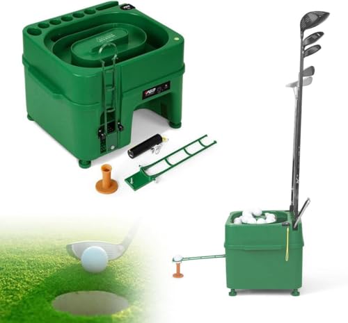 Golfballspender, Golfballspender mit 6-Loch-Schlägerhalter, höhenverstellbar, hält 40 Bälle gleichzeitig, Ballabgabe im Dual-Modus, Golf-Aufschlagmaschine, Tee-Up-Maschine für die Driving Range Golfballspender, Golfballspender mit 6-Loch-Schlägerhalter, höhenverstellbar, hält 40 Bälle gleichzeitig, Ballabgabe im Dual-Modus, Golf-Aufschlagmaschine, Tee-Up-Maschine für die Driving Range von Ruiseawing