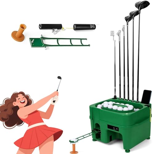 Golfballspender, automatische Tee-Up-Maschine mit 6 Löchern, Golfschläger-Organizer und höhenverstellbar von 1,3–4,3 cm (0,5–1,7 Zoll), fasst 40 Bälle gleichzeitig, für Training im Innen- und Außenb von Ruiseawing
