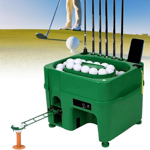 Golfballspender, höhenverstellbare elektrische Ballaufschlagmaschine mit Induktionsfunktion, hält 40 Bälle gleichzeitig, hat einen Queuehalter mit 6 Löchern, für das Training Golfballspender, höhenverstellbare elektrische Ballaufschlagmaschine mit Induktionsfunktion, hält 40 Bälle gleichzeitig, hat einen Queuehalter mit 6 Löchern, für das Training von Ruiseawing