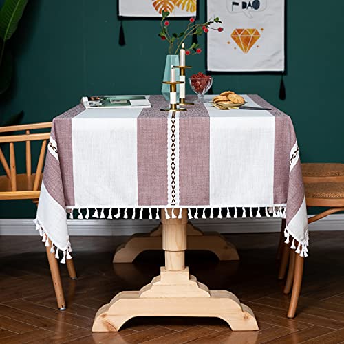 Rechteckige Tischdecke, 140 x 200 cm, aus Baumwollleinen mit Quasten-Spitze, perfekt für Party, Bankett und Esstisch, elegante Tischdecke für Veranstaltungen Rechteckige Tischdecke, 140 x 200 cm, aus Baumwollleinen mit Quasten-Spitze, perfekt für Party, Bankett und Esstisch, elegante Tischdecke für Veranstaltungen von Ruiseawing