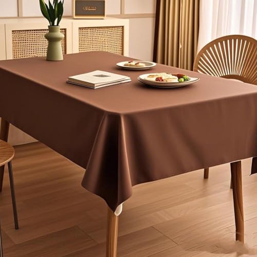 Rechteckige Tischdecke, Kaffeebraun, schmutzabweisend, knitterfrei, waschbar, PU, für Esszimmer, Buffet, Camping, 150 x 140 cm, dekorative Tischdecke Rechteckige Tischdecke, Kaffeebraun, schmutzabweisend, knitterfrei, waschbar, PU, für Esszimmer, Buffet, Camping, 150 x 140 cm, dekorative Tischdecke von Ruiseawing