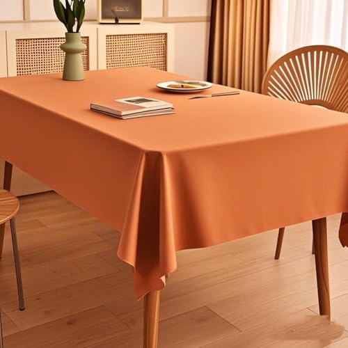 Rechteckige Tischdecke, waschbar, PU, flecken- und knitterfrei, perfekt für Esstische, Buffets und Camping, 100 x 140 cm, dekorativer Bezug, Orange Rechteckige Tischdecke, waschbar, PU, flecken- und knitterfrei, perfekt für Esstische, Buffets und Camping, 100 x 140 cm, dekorativer Bezug, Orange von Ruiseawing