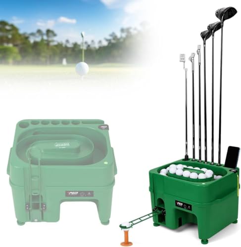 Ruiseawing Automatischer Golfballspender, Golfball-Startgerät, Golfschläger-Organizer mit verstellbarem Halter, höhenverstellbar 1,3–4,3 cm/0,5–1,7 Zoll, Kapazität 40 Bälle, mit 6-Loch-Schlägerhalter Ruiseawing Automatischer Golfballspender, Golfball-Startgerät, Golfschläger-Organizer mit verstellbarem Halter, höhenverstellbar 1,3–4,3 cm/0,5–1,7 Zoll, Kapazität 40 Bälle, mit 6-Loch-Schlägerhalter von Ruiseawing