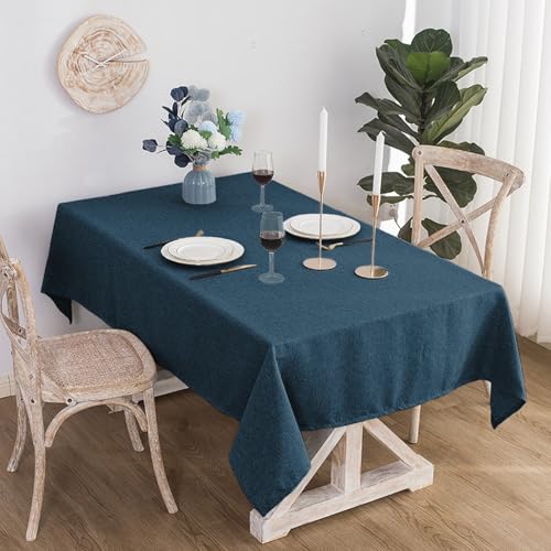 Ruiseawing Dunkelblaue rechteckige Tischdecke, 90 x 140 cm, Baumwoll-Leinenstoff, knitterfrei, waschbar, wiederverwendbar, perfekt für Essen, Partys, Heimdekoration, Veranstaltungen Ruiseawing Dunkelblaue rechteckige Tischdecke, 90 x 140 cm, Baumwoll-Leinenstoff, knitterfrei, waschbar, wiederverwendbar, perfekt für Essen, Partys, Heimdekoration, Veranstaltungen von Ruiseawing