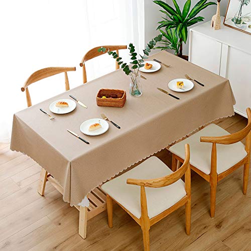 Ruiseawing Leicht abwischbare PVC-Tischdecke, 140 x 220 cm, wasserdicht und schmutzabweisend, perfekt für Esszimmer und Außenbereich, langlebig und leicht zu reinigen, Hellkaffeefarben Ruiseawing Leicht abwischbare PVC-Tischdecke, 140 x 220 cm, wasserdicht und schmutzabweisend, perfekt für Esszimmer und Außenbereich, langlebig und leicht zu reinigen, Hellkaffeefarben von Ruiseawing