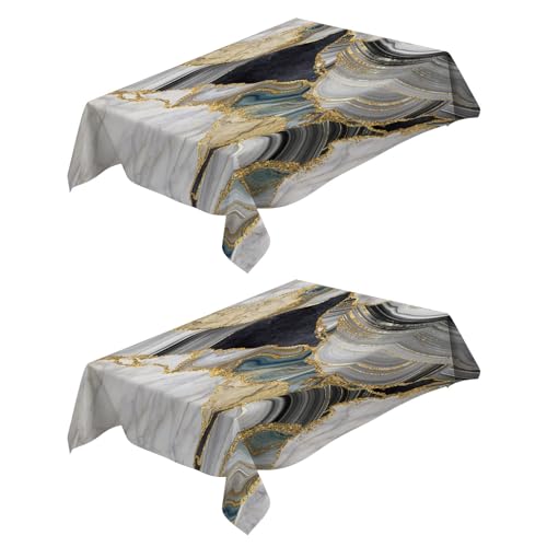 Ruiseawing Marmor-Tischdecke, 140 x 220 cm, Polyester, auslaufsicher, staubdicht, knitterfrei, vielseitig verwendbar, rechteckige Abdeckungen für Küchen- und Esstische, 140 x 220 cm, 2 Stück Ruiseawing Marmor-Tischdecke, 140 x 220 cm, Polyester, auslaufsicher, staubdicht, knitterfrei, vielseitig verwendbar, rechteckige Abdeckungen für Küchen- und Esstische, 140 x 220 cm, 2 Stück von Ruiseawing
