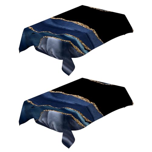 Ruiseawing Rechteckige Marmor-Tischdecken, 2 Stück, 140 x 240 cm, wasserabweisendes Polyester, große, waschbare Bezüge für Weihnachten, Abendessen, Urlaubsparty, Picknick-Dekoration im Freien, 2 Stück Ruiseawing Rechteckige Marmor-Tischdecken, 2 Stück, 140 x 240 cm, wasserabweisendes Polyester, große, waschbare Bezüge für Weihnachten, Abendessen, Urlaubsparty, Picknick-Dekoration im Freien, 2 Stück von Ruiseawing