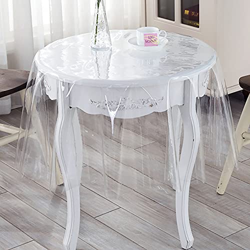 Ruiseawing Runde PVC-Tischdecke, transparent, wasserdicht, weicher Kunststoffbezug, 0,5 mm dick, abwischbarer Schutz für Buffets und Partys Ruiseawing Runde PVC-Tischdecke, transparent, wasserdicht, weicher Kunststoffbezug, 0,5 mm dick, abwischbarer Schutz für Buffets und Partys von Ruiseawing