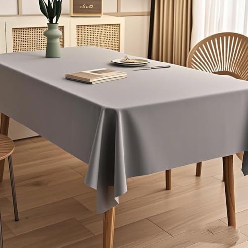 Ruiseawing Tischdecke, waschbar, rechteckig, knitterfrei, schmutzabweisend, perfekt für Esstisch, Buffets und Camping, 270 x 140 cm, Grau Ruiseawing Tischdecke, waschbar, rechteckig, knitterfrei, schmutzabweisend, perfekt für Esstisch, Buffets und Camping, 270 x 140 cm, Grau von Ruiseawing