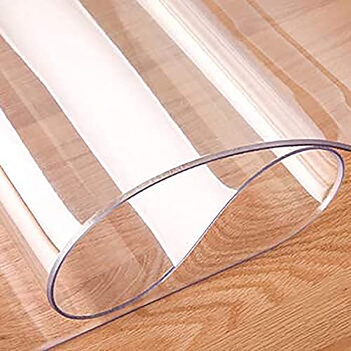 Ruiseawing Transparente PVC-Tischdecke, 1 mm dicker, wasserdichter Kunststoffschutz für Küche, Esszimmer und Büro, langlebig, leicht zu reinigen, transparente Tischdecke Ruiseawing Transparente PVC-Tischdecke, 1 mm dicker, wasserdichter Kunststoffschutz für Küche, Esszimmer und Büro, langlebig, leicht zu reinigen, transparente Tischdecke von Ruiseawing