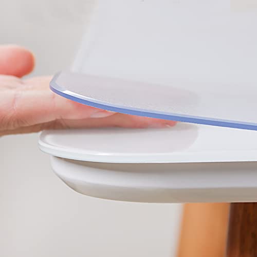 Transparenter PVC-Tischschutz, 3 mm dick, rechteckige Tischabdeckung, rutschfeste, verschleißfeste Schreibtischunterlage für Couchtisch, strapazierfähige Schutzmatte (80 x 100 cm) von Ruiseawing