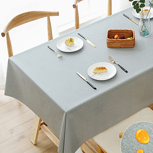 Wasserdichte PVC-Tischdecke, 120 x 120 cm, abwischbar, quadratisch, strapazierfähig, pflegeleicht, ideal für Küche und Esszimmer, Hellgrau Wasserdichte PVC-Tischdecke, 120 x 120 cm, abwischbar, quadratisch, strapazierfähig, pflegeleicht, ideal für Küche und Esszimmer, Hellgrau von Ruiseawing