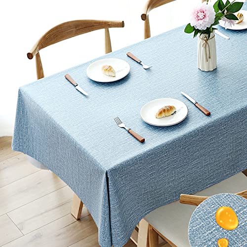 Wasserdichte PVC-Tischdecke, 60 x 90 cm, abwischbare Tischdecke für Küche, Picknick und Außenbereich, strapazierfähige Schutzunterlage für einfache Reinigung, Hellblau Wasserdichte PVC-Tischdecke, 60 x 90 cm, abwischbare Tischdecke für Küche, Picknick und Außenbereich, strapazierfähige Schutzunterlage für einfache Reinigung, Hellblau von Ruiseawing