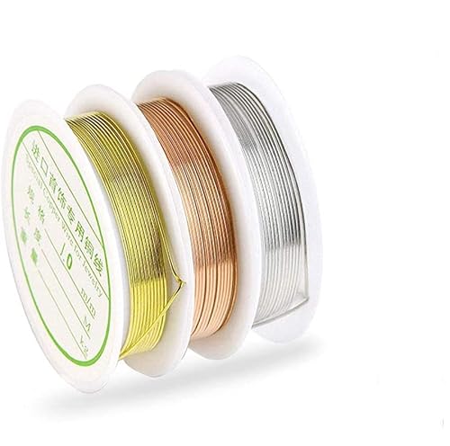 3 Rollen Schmuckdraht Basteldraht 1 mm 18 Gauge anlaufgeschützt Schmuck Perlen Draht für Schmuckherstellung und Handwerk Perlen (Silber, Gold, Rotgold) von RuishiLinh