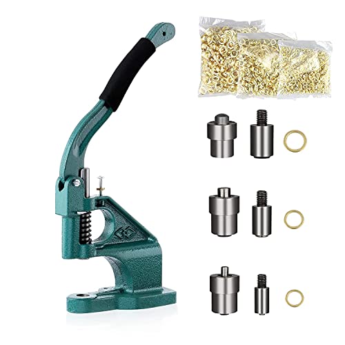 Ösenmaschine, Lochstanzmaschine,1 Stück Handpresse Banner Ösen Ösenmaschine mit 3 Matrizen & 900 Ösen 6/10/12 mm, Lochwerkzeug Ösen Set Kit von Ruisyi