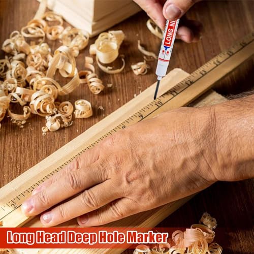 Rukjmqi Langtippsmarker, Deep Loch Marker Stifte - Deep Nib Marker,Wasserdichtes Schnellstift, Mehrzweck-Hardware-Tool zum Schweißen von Industriemaschinisten von Rukjmqi