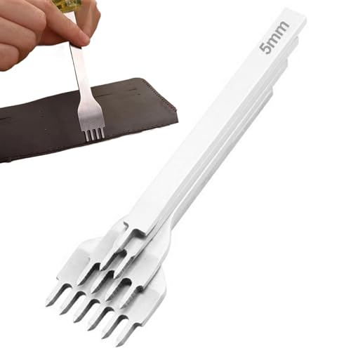 Rukjmqi Leder Zinkenlochstanzer | 4X Zinken Leder Gravur Lochstanzen,Stanzwerkzeug Lederwerkzeug-Zubehör für Bastler Frauen Männer Anfänger Rukjmqi Leder Zinkenlochstanzer | 4X Zinken Leder Gravur Lochstanzen,Stanzwerkzeug Lederwerkzeug-Zubehör für Bastler Frauen Männer Anfänger von Rukjmqi