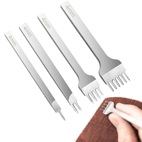 Rukjmqi Lederlochzange Für Lederstiche & Näharbeiten - 4X Zinken Leder Gravur Lochstanzen,Stahl-Puncher Werkzeuge Für Handwerk DIY-Projekte Und Kreativbedarf Rukjmqi Lederlochzange Für Lederstiche & Näharbeiten - 4X Zinken Leder Gravur Lochstanzen,Stahl-Puncher Werkzeuge Für Handwerk DIY-Projekte Und Kreativbedarf von Rukjmqi