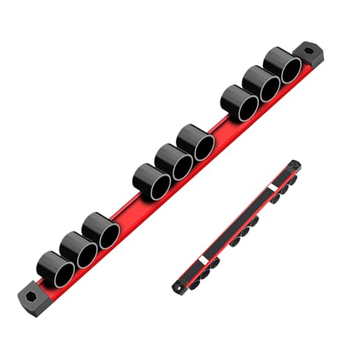 Rukjmqi Magnetische Schraubendreher-Aufbewahrung - Werkzeug-Halter Magnet mit 9-Fach Aufhängung | Werkzeugablage Mit Mehrloch-Schiene, Organizer Für Schraubenschlüssel Und Zangen Rukjmqi Magnetische Schraubendreher-Aufbewahrung - Werkzeug-Halter Magnet mit 9-Fach Aufhängung | Werkzeugablage Mit Mehrloch-Schiene, Organizer Für Schraubenschlüssel Und Zangen von Rukjmqi