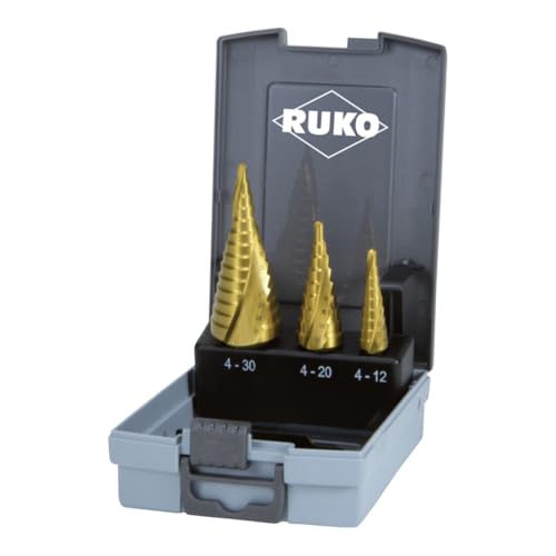 RUKO HSS-Spiralbohrer-Set in Kunststoffkoffer, Zinn-Finish, 3-teilig, R101026TRO RUKO HSS-Spiralbohrer-Set in Kunststoffkoffer, Zinn-Finish, 3-teilig, R101026TRO von Ruko