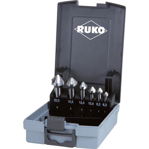 RUKO Kegel- und Entgratsenker-Satz 6tlg. DIN 335 Form C 90° HSS Ø 6,3-20,5 mm in Kunststoffkassette - 102152RO RUKO Kegel- und Entgratsenker-Satz 6tlg. DIN 335 Form C 90° HSS Ø 6,3-20,5 mm in Kunststoffkassette - 102152RO von RUKO