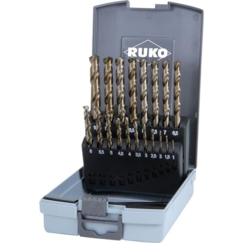 RUKO Spiralbohrersatz HSSE-Co 5 DIN 338 Typ VA 19tlg. Ø 1-10 mm in ABS-Kunststoffkassette - 215214RO RUKO Spiralbohrersatz HSSE-Co 5 DIN 338 Typ VA 19tlg. Ø 1-10 mm in ABS-Kunststoffkassette - 215214RO von RUKO