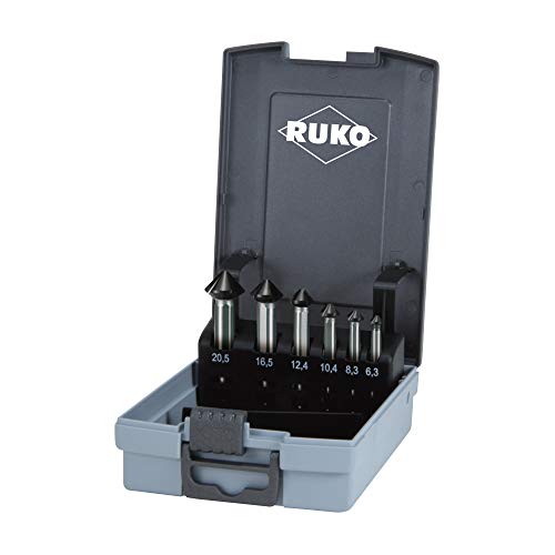 RUKO 102790EPRO Kegelsenker-Set 6teilig 6.3 mm, 8.3 mm, 10.4 mm, 12.4 mm, 16.5 mm, 20.5 mm HSS 1 Set von Ruko