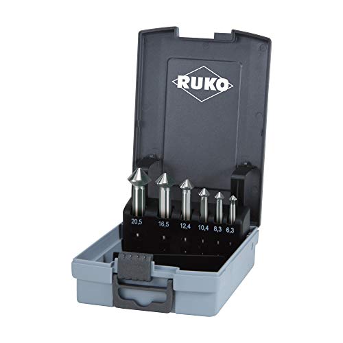 Ruko Kegel- und Entgratsenker-Satz ULTIMATECUT DIN 335 Form C 90 Grad HSS in ABS-Kunststoffkassette 6-teilig Ruko Kegel- und Entgratsenker-Satz ULTIMATECUT DIN 335 Form C 90 Grad HSS in ABS-Kunststoffkassette 6-teilig von Ruko